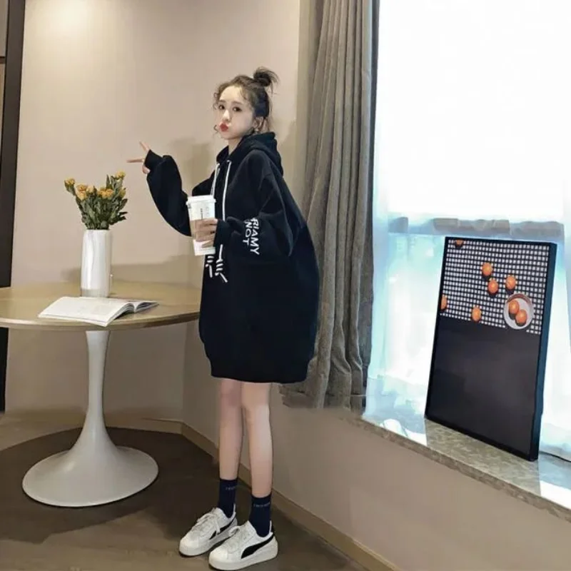 Streetwear Fleece Hooded Dress - огляд і ціна Winter Clothing Drawing