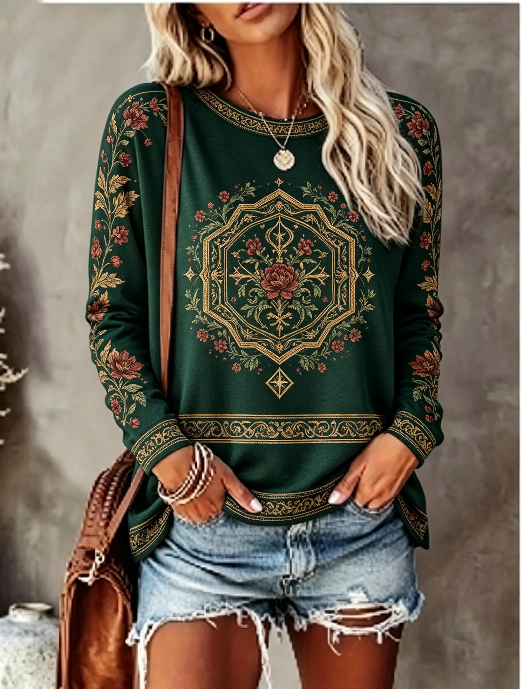 Women Crew Neck Long Sleeve T‑ - огляд і ціна Winter Clothing For Women