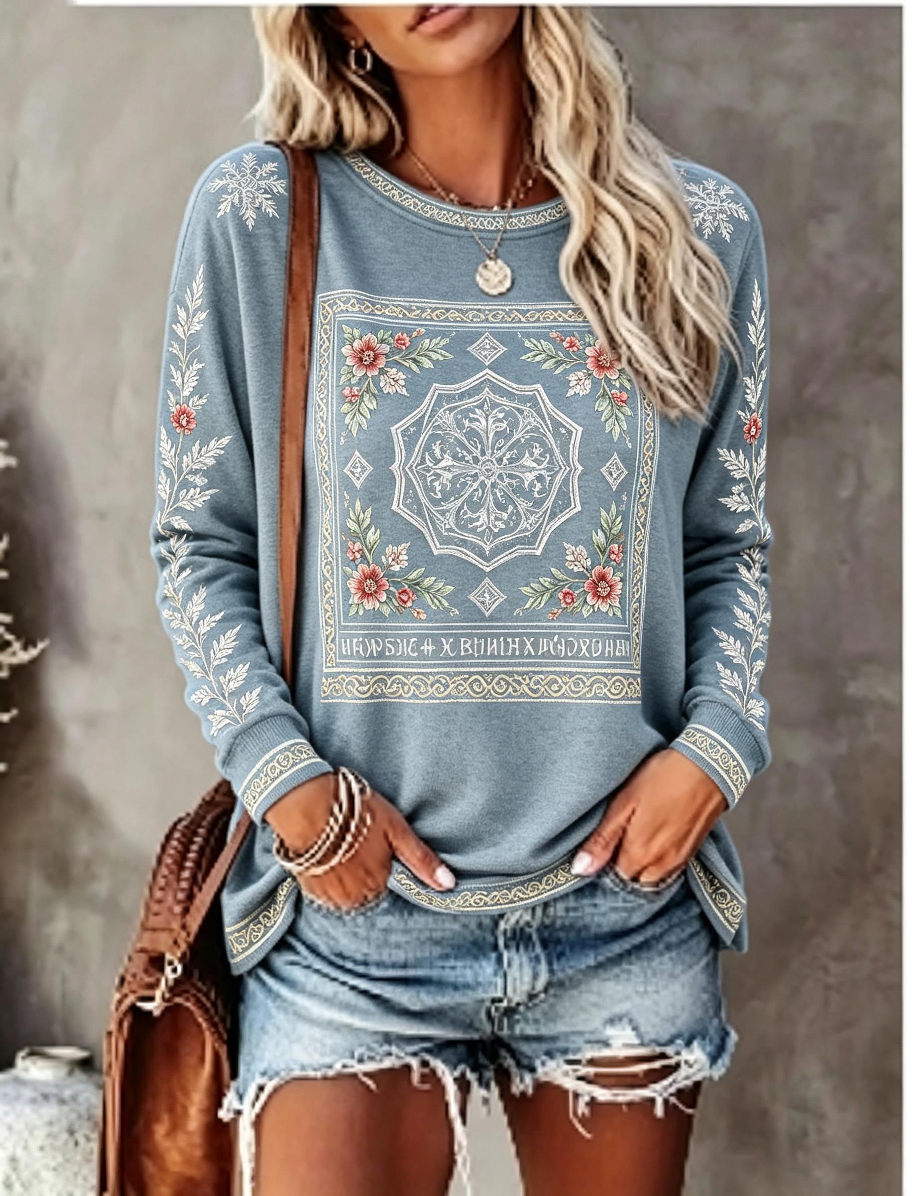Women Crew Neck Long Sleeve T‑ - огляд і ціна Winter Clothing For Women
