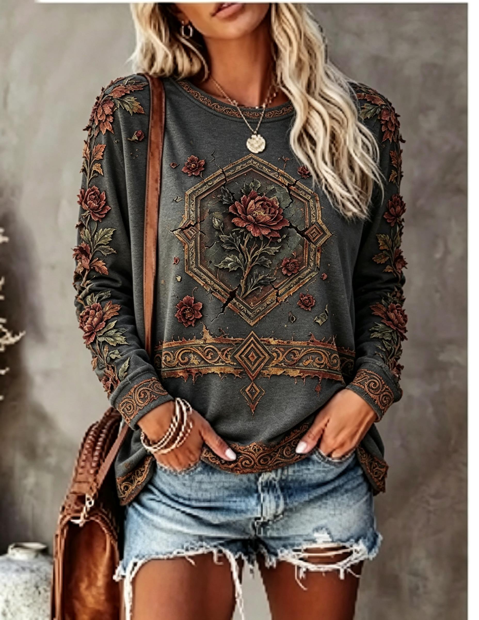 Women Crew Neck Long Sleeve T‑ - огляд і ціна Winter Clothing For Women