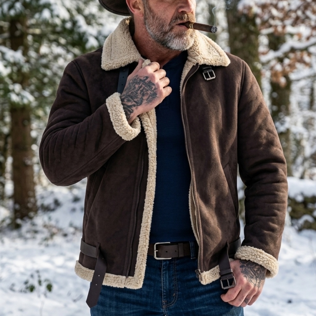 Men Winter Faux Suede Jacket F - огляд і ціна Winter Clothing Hiking